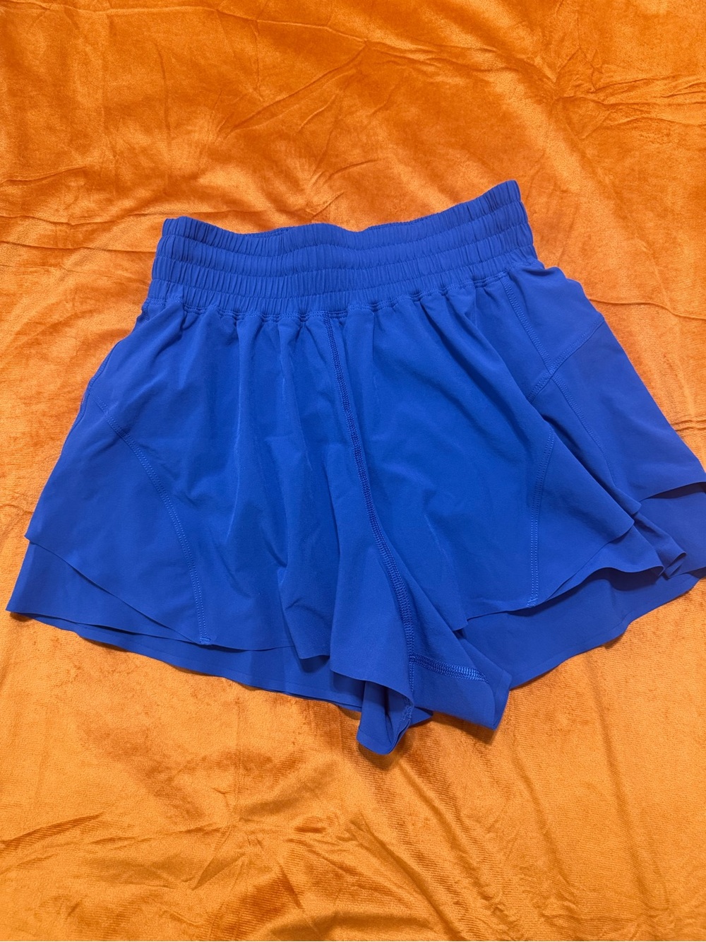lululemon athletica cobalt blue layered running shorts